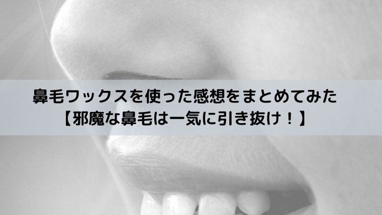 鼻毛ワックスを使った感想をまとめてみた 邪魔な鼻毛は一気に引き抜け るあせすブログ